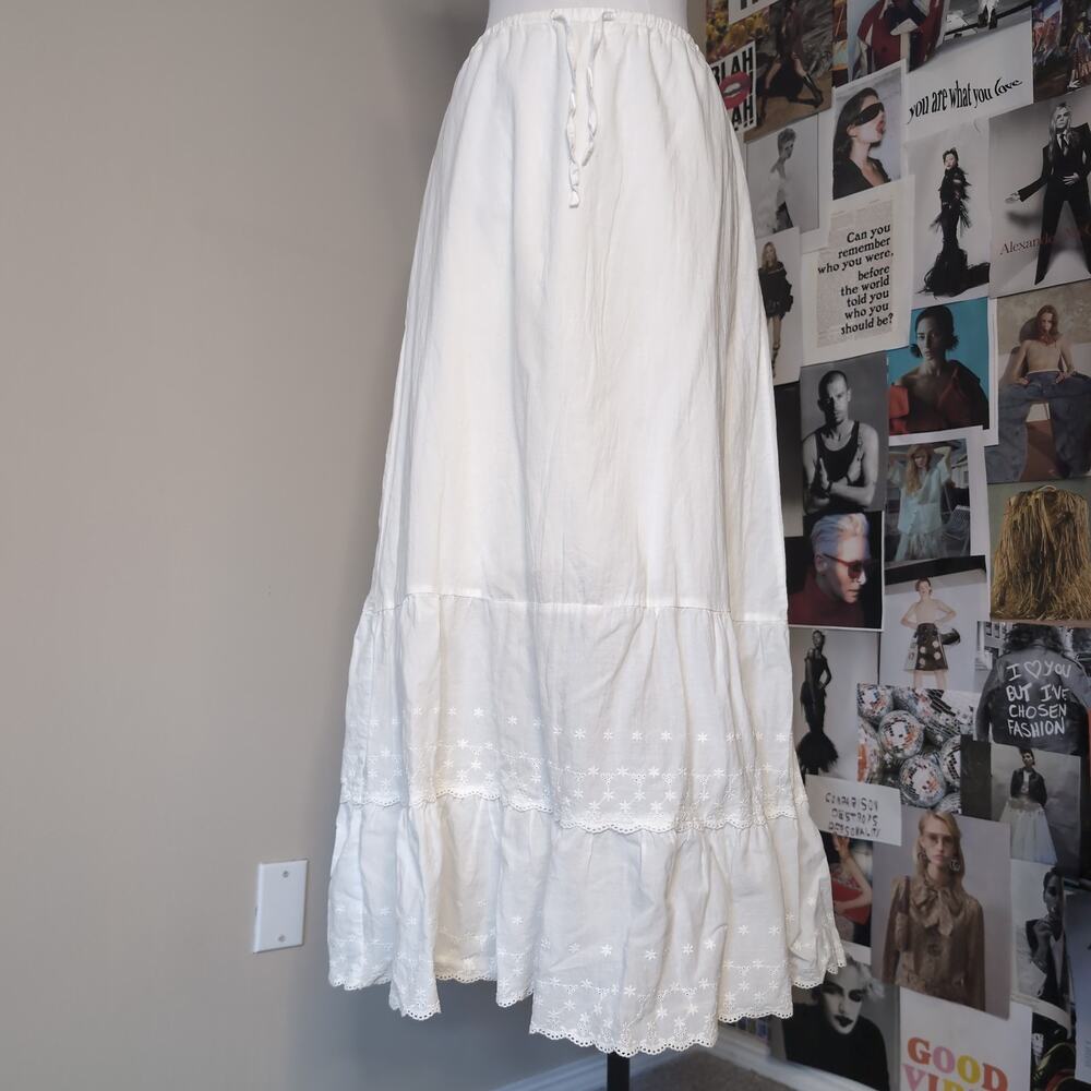 Eyelet Tiered Maxi Skirt
